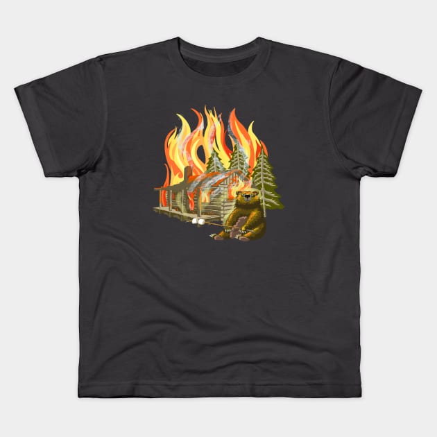 Camping Cookout Kids T-Shirt by BullShirtCo